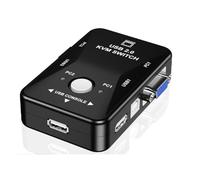 ANNJUC USB 2.0 KVM Mouse Switcher Keyboard VGA Splitter Box Sharing Switch USB KVM Switch 2 Port VGA SVGA Switch Box Easy to Use