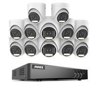 ANNKE 16CH 3K Lite Cctv Surveillance System, 16 CH DVR Recorder and 12x 2MP Cameras, Color Night Vision and Human/Vehicle Detection, Remote Viewing, IP67, NO Hard Drive for 24/7 Recording