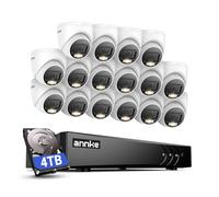 ANNKE 16CH 3K Lite Cctv Surveillance System, 16 CH DVR Recorder and 16x 2MP Cameras, Color Night Vision and Human/Vehicle Detection, Remote Viewing, IP67, 4TB Hard Drive for 24/7 Recording