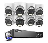 ANNKE 16CH 3K Lite Cctv Surveillance System, 16 CH DVR Recorder and 8x 2MP Cameras, Color Night Vision and Human/Vehicle Detection, Remote Viewing, IP67, 4TB Hard Drive for 24/7 Recording