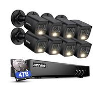 ANNKE 16CH Security Camera System, H.265+ CCTV DVR and 8-Packed 2MP Cameras, 4TB Hard Drive, Human/Vehicle Detection, 100ft Night Vision, Remote Monitoring, IP67, Outdoor Indoor Video Surveillance
