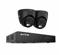 ANNKE 2 Way Audio 3K PoE CCTV System Outdoor, 8CH 4K NVR with 2 PoE IP Cameras Black, 100FT Night Vision, Smart Motion Detection, Alexa Compatible, Remote Access, IP67 Weatherproof, No Hard Drive