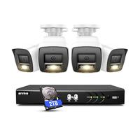ANNKE 2-Way Audio 8CH DVR 3K Security Camera System, 4X 2MP CCTV White Wired Cams with Color Night Vision, AI Motion Detection, Smart AcuSearch, IP67, 2TB HDD for Surveillance