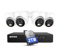 ANNKE 2 Way Audio PoE CCTV Camera Systems 3K, 8CH 4K NVR with 2TB HDD and 4 X 3K Home Security IP Cameras with Person/Vehicle Detection for 24/7 Recording, Spotlight Colour Night Vision, IP67