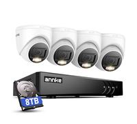 ANNKE 24/7 Recording CCTV Security Camera System, 3K 8 Channel H.265+ DVR, 8 pack 1080P PT Cameras, Weatherproof Outdoor Indoor, Human/Vehicle Detection, Color Night Vision, 6TB Hard Drive