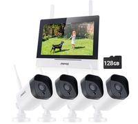 ANNKE 2K Wireless Security Camera System with 7'' Monitor, 5MP 4CH NVR