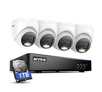 ANNKE 3K Color Night Vision CCTV Security Camera System, 8 Channel H.265+ DVR, 4 PT 1080P Cameras, Human/Vehicle Detection, Weatherproof Outdoor Indoor, 24/7 Recording, 1TB Hard Drive