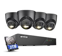 ANNKE 3K PoE CCTV Camera System Outdoor Security, 4 Pack Wired Security Cameras with Spotlights, Human/Vehicle Detection, Colour Night Vision, 8CH 4K NVR 2TB HDD, 24/7 Audio, IP67 Weatherproof