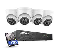 ANNKE 4K NVR PoE CCTV Camera System Outdoor, 4x 5MP Wired IP Security Cameras Compatible with Alexa, 100 ft Night Vision, IP67 Waterproof, Human & Vehicle Detection, 8CH NVR Recorder with 2TB HDD
