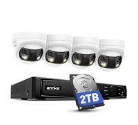 ANNKE 4K PoE CCTV Camera System with Dual Lens, 180° Wide Angle, 12MP H.265+ NVR with 2TB HDD, 4pcs 8MP Wired Surveillance Cameras, Smart AI Human/Vehicle Detection, 2-Way Audio, Smart Dual Light