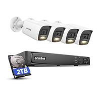 ANNKE 4K PoE CCTV Security Camera System, 8CH H.265+ NVR and 4X 8MP IP Bullet Cameras Outdoor, Human and Vehicle Detection, Dual Night Vision, 2TB HDD for 24/7 Continuous Recording, IP67 Weatherproof