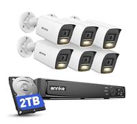 ANNKE 4K PoE Security Camera System, 12MP H.265+ 8CH NVR with 2TB Surveillance Grade HDD, 6Pcs 8MP IP Cams, Spotlight Color Night Vision, RTSP, IP67 Waterproof