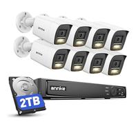 ANNKE 4K PoE Security Camera System, 12MP H.265+ 8CH NVR with 2TB Surveillance Grade HDD, 8Pcs 8MP IP Cams, Spotlight Color Night Vision, RTSP, IP67 Waterproof