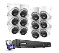ANNKE 4K PoE Surveillance System, 16 Channel 12MP NVR with 4TB HDD and 12X 8MP Security IP Cameras, Person/Vehicle Detection, Remote Access, Colour Night Vision, CCTV Camera System for 24/7 Recording
