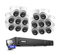 ANNKE 4K PoE Surveillance System, 16 Channel 12MP NVR with 4TB HDD and 16X 8MP Security IP Cameras, Person/Vehicle Detection, Remote Access,100 ft Night Vision, CCTV Camera System for 24/7 Recording