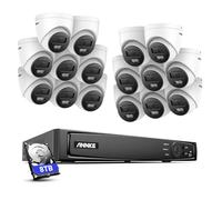 ANNKE 4K PoE Surveillance System, 16 Channel 12MP NVR with 8TB HDD and 16X 8MP Security IP Cameras, Person/Vehicle Detection, Remote Access,100 ft Night Vision, CCTV Camera System for 24/7 Recording