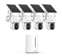ANNKE 4MP Solar Security Cameras Wireless Outdoor, 5MP 4 Cam-Kit Home Security Camera System, 360°View, Color Night Vision, 2.4&5G WiFi, 2-Way Audio, 64GB Memory Card