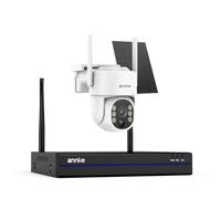 ANNKE 4MP Wireless Security Camera System, 16CH 4K NVR CCTV Camera System, 1PCS Solar Security Camera Outdoor Wireless with Color Night Vision, 360° Surveillance, 2-Way Audio, 2.4/5 GHz WiFi, No HDD