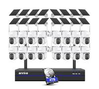 ANNKE 4MP Wireless Security Camera System, 16CH 4K NVR CCTV Camera System with 4TB HDD, 16PCS Solar Security Camera Outdoor, 360° Surveillance, Color Night Vision, 2-Way Audio, 2.4/5 GHz WiFi