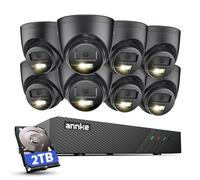 ANNKE 5MP Security Camera System, 8CH NVR Recorder with AI Motion Detection, 8X 3K IP PoE Wired Cams with Built-in Mic, IP67, 2.8mm Lens, Compatible with Alexa for Home Business Surveillance, 2TB HDD