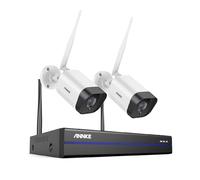 ANNKE 5MP Wireless CCTV Camera System, 10 Channel 5MP Wireless NVR with 2Pcs 5MP IP Cameras Wifi, Smart Human Detection, Work with Alexa, 100ft Night Vision, Weatherproof IP67, No HDD