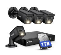 ANNKE 8 Channel 3K Lite H.265+ AI DVR CCTV Camera System with 1TB Hard Drive, 2x 2MP Color Night Vision Security Camera Outdoor, Human/Vehicle Detection, Email Alert with Images, IP67 Waterproof