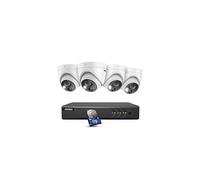 ANNKE 8CH 5MP DVR CCTV Camera System with PIR Detection,5-in-1 H.265+ with 1TB HDD, 4X 2.0MP IP67 Waterproof Home Security Dome Cameras, Starlight Day