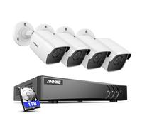 ANNKE 8CH Security Camera System, H.265+ CCTV DVR and 4x 5MP Bullet Cameras, 1TB Hard Drive, Human/Vehicle Detection, 100ft/30m Night Vision, IP67, Outdoor Indoor Video Surveillance