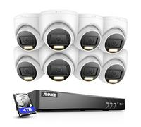 ANNKE 8MP CCTV Camera Systems, 4K 8 Channel H.265+ DVR with 4TB Security Hard Drive, 8 × 8MP Security Turret Camera Outdoor, Smart Human/Vehicle Detection, Night Vision