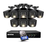 ANNKE CCTV Camera System Outdoor, Smart Human/Vehicle Detection, 8X 1080P Security Bullet Cameras and 3K Lite 8CH Surveillance DVR with 1TB HDD,Dual Light with Color Night Vision,IP67 Weatherproof