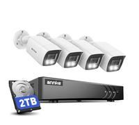 ANNKE CCTV Security Camera System, 16 CH 3K H.265+ DVR, 4-Packed 3K CCTV White Wired Cams, 2-Way Audio, Color Night Vision, Human/Vehicle Detection, IP67 Waterproof, 2TB Hard Drive
