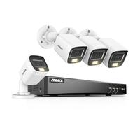 ANNKE CCTV Security Camera System, 4K 8 Channel H.265+ DVR, 4X 5MP Dual-Light Bullet Cams, Smart Human/Vehicle Detection, Color Night Vision, Smartphone Access, IP67