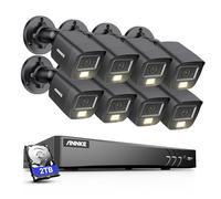 ANNKE CCTV Security Camera System, 4K 8 Channel H.265+ DVR with 2TB HDD, 8X 5MP Black Dual-Light Bullet Cams, Smart Human/Vehicle Detection, Color Night Vision, Smartphone Access, IP67
