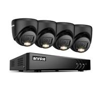 ANNKE CCTV Security Camera System, 8 Channel 3K Lite H.265+ DVR, 4-Packed 1080P Dome Cameras, Night Vision, Human/Vehicle Detection, Smart Playback, Instant email Alert, IP67, NO Hard Drive
