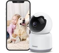 ANNKE Crater 2 WiFi Security Camera, 3MP Internal Camera 360 Degrees with Two-Way Audio, Human Motion Detection, Cloud Storage and SD Card, Works with Alexa, White