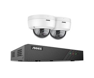 ANNKE H500 8CH 6MP NVR POE Security Camera System, 2x 5MP IP CCTV Cameras Kit Compatible with Alexa, Audio, Colour Night Vision, Smart Motion Detection, Outdoor IP67 , NO HDD, (N48PBB+52DN)