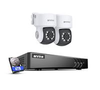 ANNKE Human/Vehicle Detection CCTV Security Camera System, 8 Channel H.265+ DVR, 2 PT Cameras, Weatherproof Outdoor Indoor, Color Night Vision, 24/7 Recording, 4TB Hard Drive