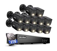 ANNKE Wired CCTV Security Camera System, 16CH 3K DVR with 12-Packed Bullet Cameras, 2TB Hard Drive for 24/7 Recording, Night Vision, IP67 Waterproof for Outdoor, Human/Vehicle Detection