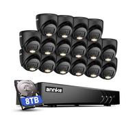ANNKE Wired CCTV Security Camera System, 8CH 3K DVR with 16-Packed Dome Cameras, 8TB Hard Drive for 24/7 Recording, Night Vision, IP67 Waterproof for Outdoor, Human/Vehicle Detection