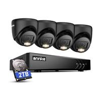 ANNKE Wired CCTV Security Camera System, 8CH 3K DVR with 4-Packed Dome Cameras, 2TB Hard Drive for 24/7 Recording, Night Vision, IP67 Waterproof for Outdoor, Human/Vehicle Detection