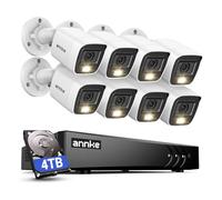 ANNKE Wired CCTV Security Camera System, 8CH 3K DVR with 8×2MP Bullet Cameras, 4TB Hard Drive for 24/7 Recording, Night Vision, Human & Vehicle Detection, IP67 Weatherproof Outdoor/Indoor