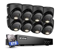 ANNKE Wired CCTV Security Camera System, 8CH 3K DVR with 8-Packed Dome Cameras, 8TB Hard Drive for 24/7 Recording, Night Vision, IP67 Waterproof for Outdoor, Human/Vehicle Detection