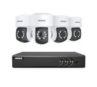 ANNKE Wired Security CCTV Camera Systems Outdoor, Smart Human & Vehicle Detection, 8 Channel 3K Lite DVR with 4x 2MP AHD Home Surveillance PT Cams, 100ft IR Night Vision, Remote access,IP65, NO HDD