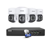 ANNKE Wired Security CCTV Camera Systems Outdoor, Smart Human & Vehicle Detection, 8 Channel 3K Lite DVR with 2TB HDD, 4x 2MP AHD Home Surveillance PT Cams, 100ft IR Night Vision, Remote access,IP65