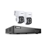 ANNKE Wired Security CCTV Camera Systems Outdoor, Smart Human & Vehicle Detection, 8 Channel 3K Lite DVR with 2x 2MP AHD Home Surveillance PT Cams, 100ft IR Night Vision, Remote access,IP65, NO HDD