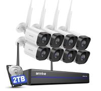 ANNKE Wireless Security Camera System, 16CH 4K NVR CCTV Camera System with 2TB HDD, 8X 3MP Wi-Fi Cameras, 24/7 Recording, Human Detection, Two Way Audio, Email App Alerts, No Monthly Fee