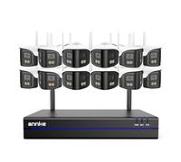 ANNKE Wireless Security Camera System, 16CH 4K NVR with 12 X 4MP Dual-Lens Cameras Wireless, Dual-Band WiFi, Two-Way Talk, Human Detection, 170° Ultra-wide Angle, Plug-and-Play, No Hard Drive