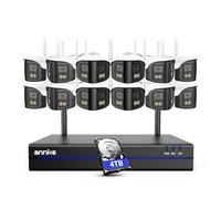 ANNKE Wireless Security Camera System, 16CH 4K NVR with 12 X 4MP Dual-Lens Cameras Wireless, Dual-Band WiFi, Two-Way Talk, Human Detection, 170° Ultra-wide Angle, Plug-and-Play, 4TB Hard Drive