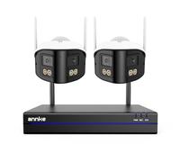 ANNKE Wireless Security Camera System, 16CH 4K NVR with 2 X 4MP Dual-Lens Cameras Wireless, Dual-Band WiFi, Two-Way Talk, Human Detection, 170° Ultra-wide Angle, Plug-and-Play, No Hard Drive