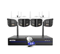 ANNKE Wireless Security Camera System, 16CH 4K NVR with 4 X 4MP Dual-Lens Cameras Wireless, Dual-Band WiFi, Two-Way Talk, Human Detection, 170° Ultra-wide Angle, Plug-and-Play, 4TB Hard Drive